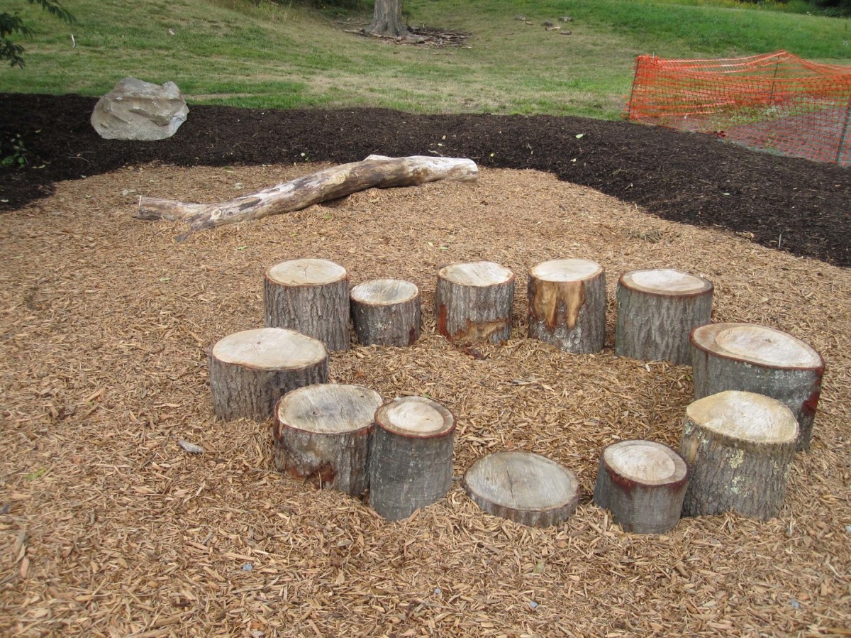 Natural play area with stumps. Source: play-scapes.com