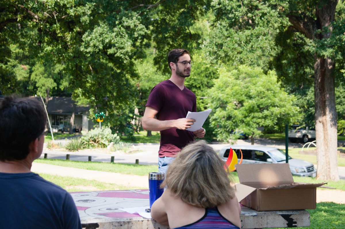 Michael Berliner, Grow Green Initiative, at Friends of Patterson Park meeting, June 10, 2016
