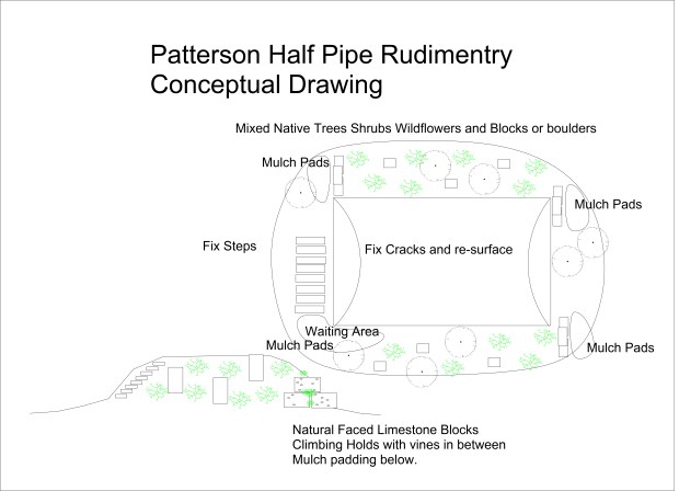 Skate ramp improvement project. Design by David Boston.