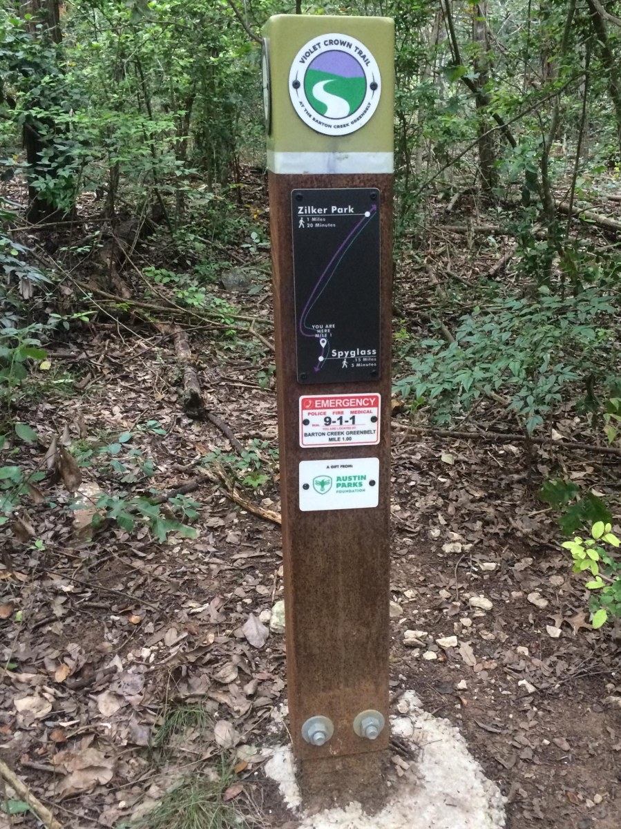 Violet Crown trail sign